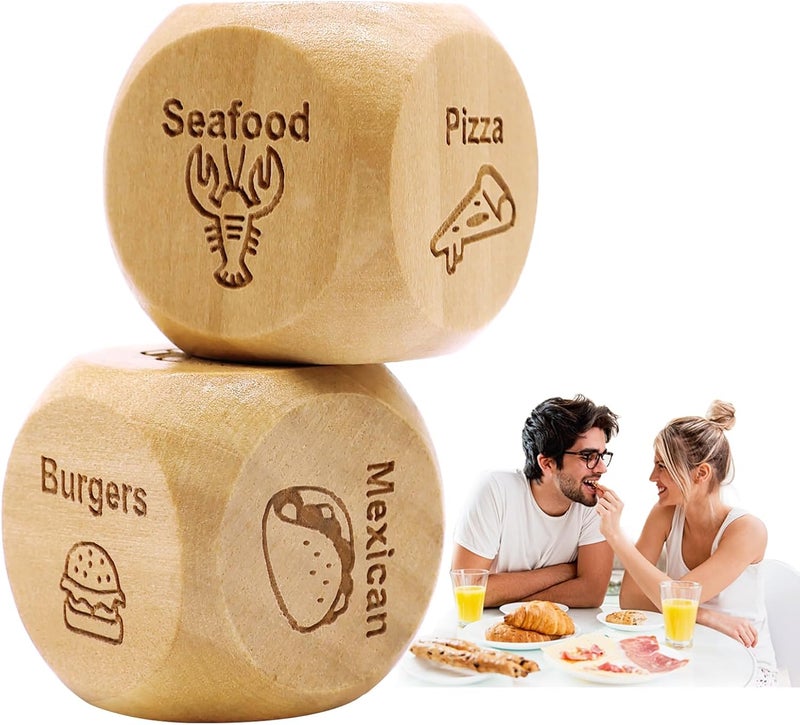 Failun Date Night Food Decision Dice with 12 Food Choices for Singles & Couples to Solve 'What to Eat' Dilemma | Ideal for Christmas,Easter,Mother's Father's Day,Anniversary - Image 1